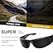 WISTON Wrap Around Sunglasses for Men Women Super Dark Blackout Sunglasses for Sensitive Eyes UV400 Protection W8005 Dark Black