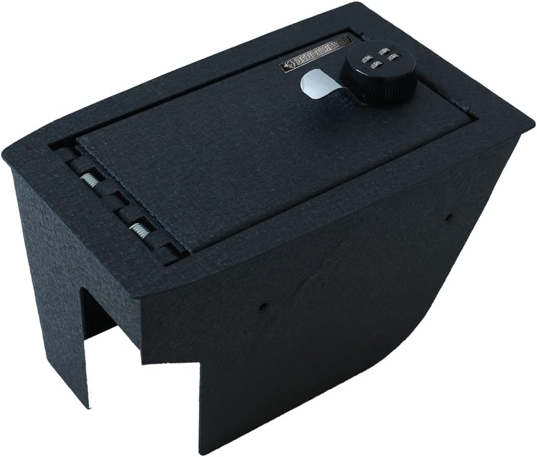 Black Horse Center Console Safe, with 4 Digit Combination Resettable Lock Compatible with 2021-2024 Ford Bronco Sport-ASFB01