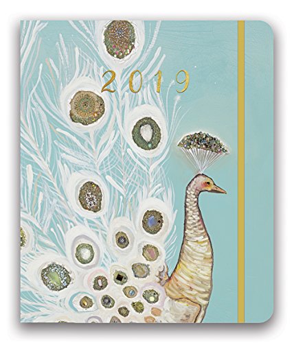 Orange Circle Studio 2019 Hidden Spiral Agenda, August 2018 - December 2019, Gold Foil Peacock #TOP6