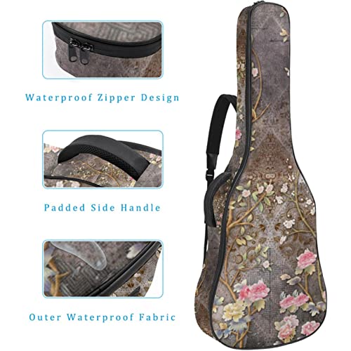 Housse en tissu Oxford imperméable pour guitare avec bandoulière réglable Motif floral sur carreaux Grunge - Les Beatles, Paul McCartney, John Lennon, RIngo Starr, George Harrison Housse en tissu Oxford imperméable pour guitare avec bandoulière réglable Motif floral sur carreaux Grunge – Image 5