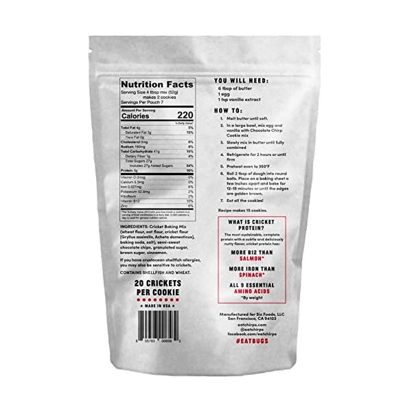 Chocolate Chip Cricket Cookie Mix with Cricket Powder (Cricket Flour