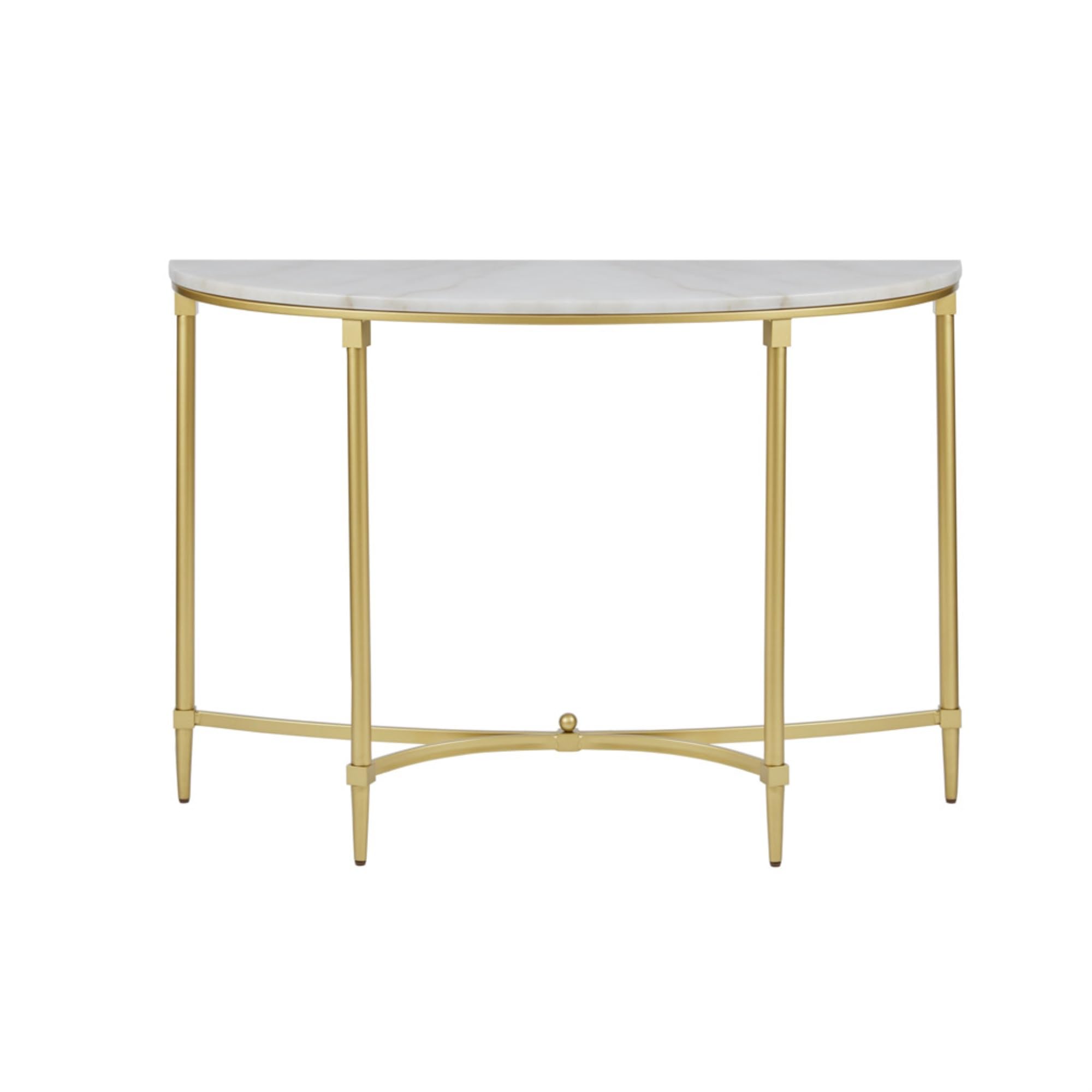 Ergode End Table - Exquisite Traditional Style with White Marble Top and Gold Metal Legs - Adds Glamorous Allure to Living Room or Home Office - Assembly Required - Elevate Your Decor with Opulence