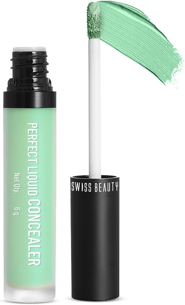 Liquid Light Weight Concealer With Full Coverage |Easily Blendable Concealer For Face Makeup With Matte Finish | Shade- Green, 6g
