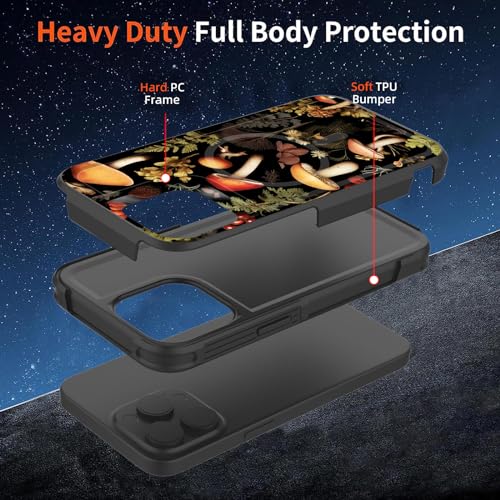 ZQLPLZR Magnetic for iPhone 15 Pro Max Case,[Compatible with MagSafe] [Military Grade Drop Protection] Heavy Duty Shockproof Phone Case for iPhone 15 Pro Max 6.7'',Forest Mushrooms - image 4
