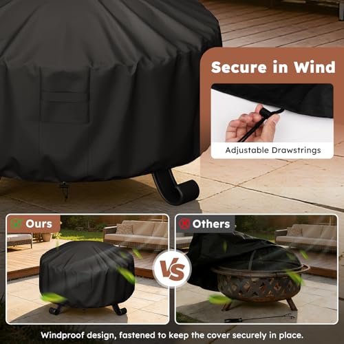 MR. COVER Fire Pit Cover Round 48" Dia x 24" H, Heavy Duty 600D Waterproof by MR. COVER - Used condition - Image 5