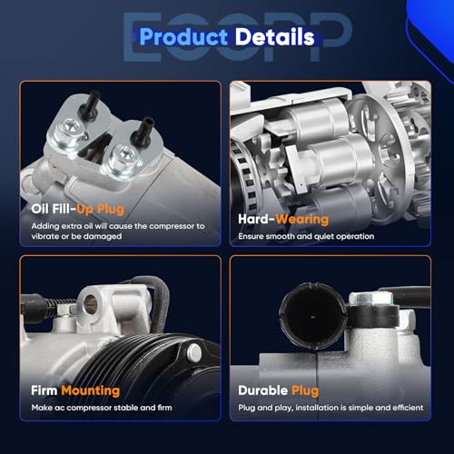 Image of ECCPP AC Compressor for BMW Z4 2.5L 3.0L 2003-2005 | AC Compressor with Clutch Rapid Cooling
