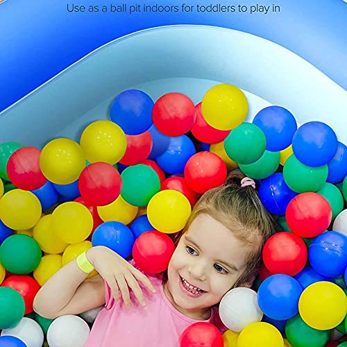 SHWYSHOP Große tragbare Kinderpools, buntes Muster, rechteckig, aufblasbare Pools, langlebig und sicher, geeignet für… – Bild 7