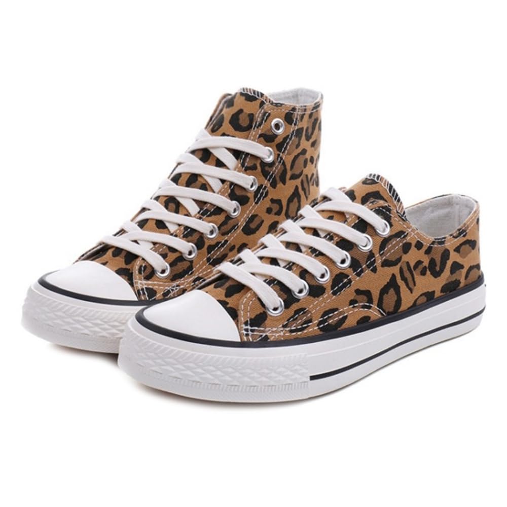 Damen High/Low Top Sneaker Fashion Leopard Espadrilles
