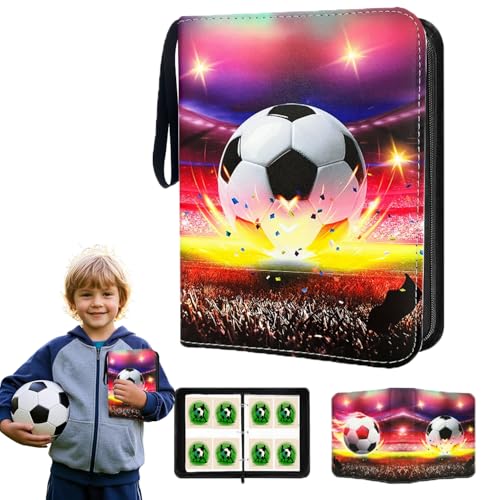 Álbum Tarjetas Fútbol, 50 páginas, 400 Tarjetas de Colección, Carpeta Fútbol Tarjetas, Album Cromos Futbol, Álbum Tarjetas Coleccionables Fútbol, Álbum Fútbol Cartas, Álbum Recortes de Fútbol (A)
