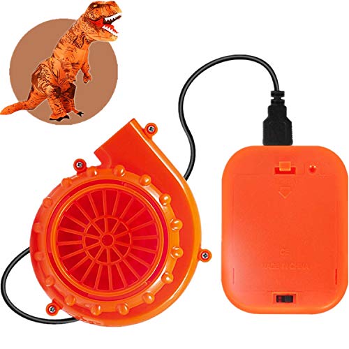 Blower Fan for Dinosaur Costume Doll Mascot Head or Other Inflatable Game Clothing Suits, Orange (Upgraded Version)