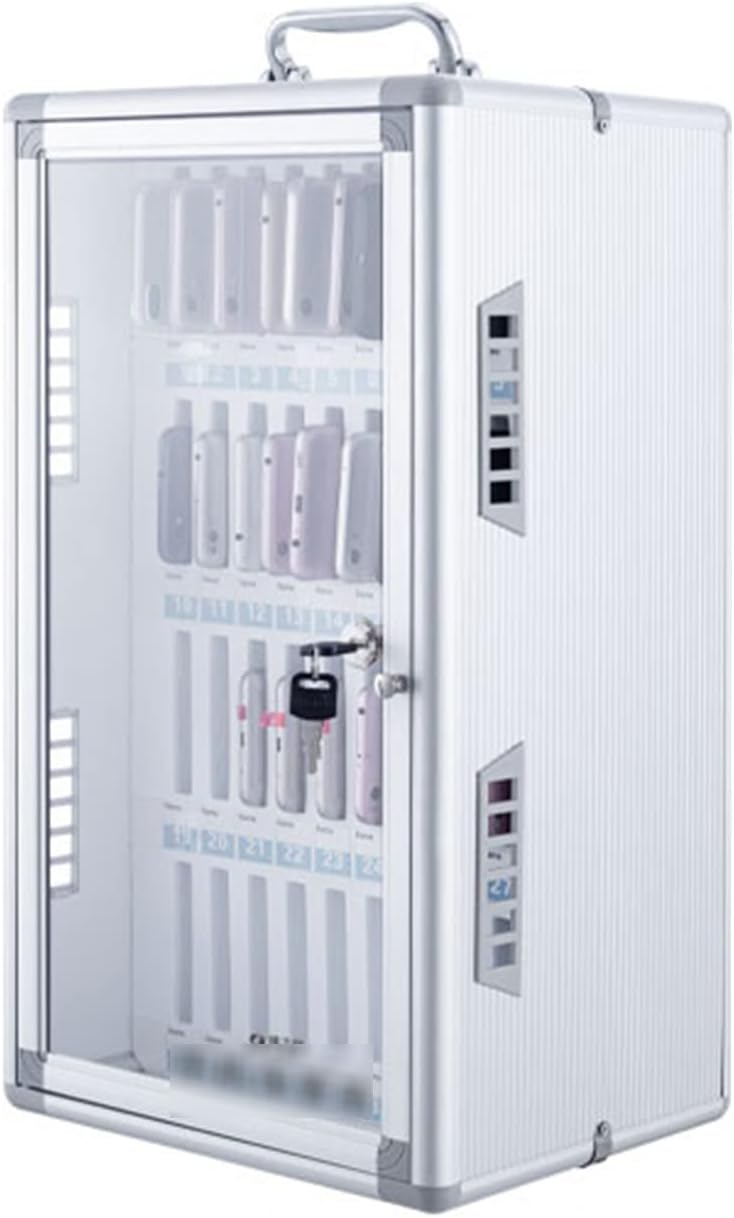 Aluminum Alloy Cell Phones Storage Cabinet Phones Storage Locker Box with Safety Lock Cell for Classroom Office Wall Mounted Cell Phone Storage Box