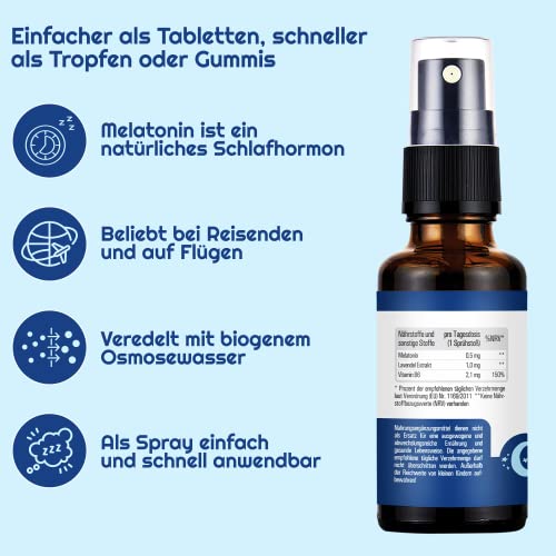 Melatonin Vihado Spray – Hochdosiert mit Lavendel, 180 Tage Vorrat