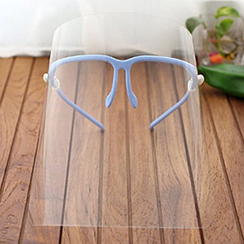 Tinksky Novelty Kitchen Cooking Double-sided Anti-fog Anti-Oil Splash Clear Face Mask Face Shield Protector (Blue)