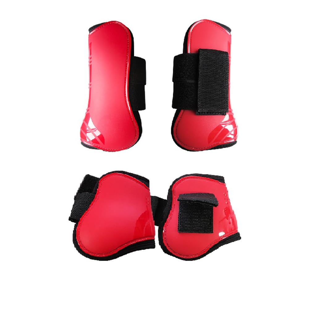 2 Pares de Suministros ecuestres, espinilleras para Caballos, Equipo de protección para Saltar con Cierre Nailon, muñequeras, Mallas Ajustadas, Azul, SG