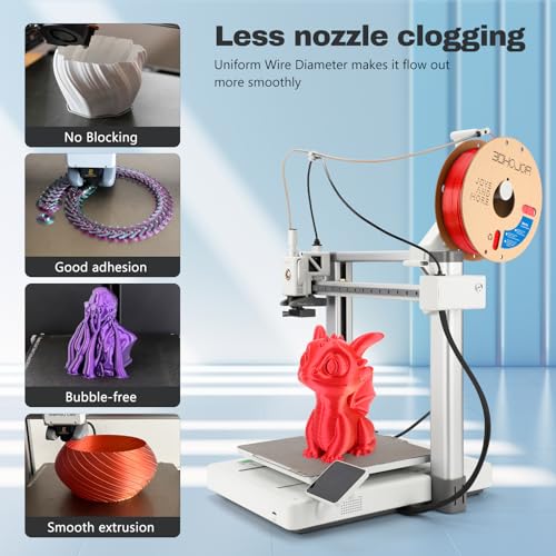 Image of 3DHoJor Silk PLA Filament 1.75mm Red Gold Dual Color PLA 3D Printer Filament 2 in 1 Coextrusion 1KG Spool(2.2lbs) 3D Printing Filament Dimensional Accuracy + /- 0.03mm Fits for Most FDM 3D Printers