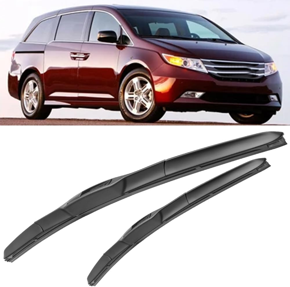 RESKIU Car Front Windshield Wiper Blade Set Replacement for Odyssey 2009-2017, All Season Windscreen Wipers Quiet Easy Installation