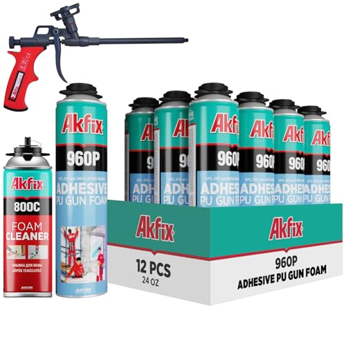 Akfix 960P Foam Board Adhesive with Strong Bonding (12x24 Oz) | Construction Adhesive for Wall &