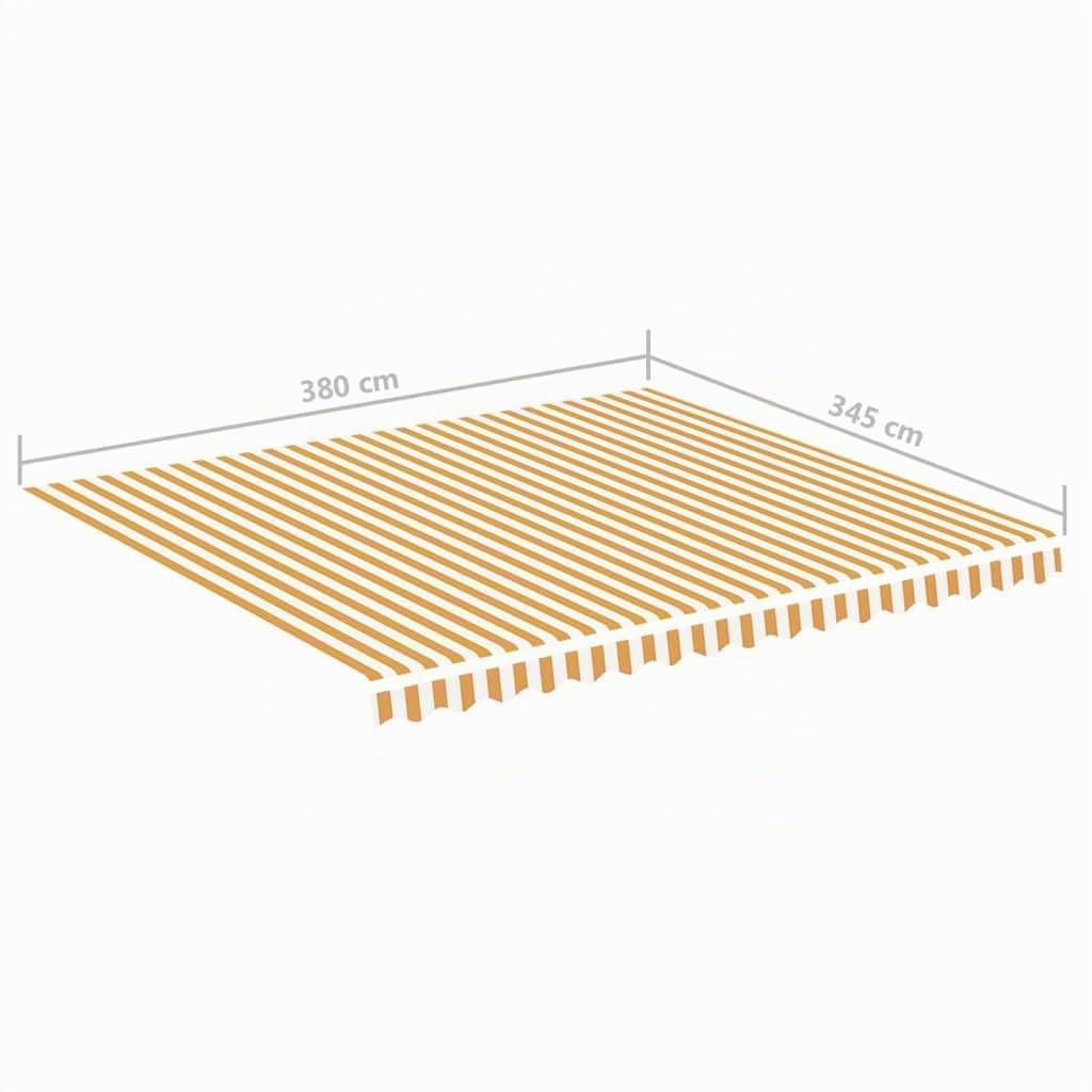 vidaXL Tessuto di Ricambio per Tenda da Sole Giallo e Bianco 4x3,5 m
