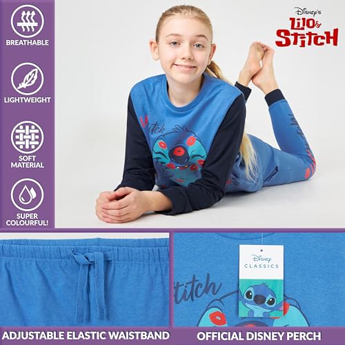 Disney Stitch Girls Pyjamas Kids Teenagers 2 Piece Nightwear Sets Long Girls PJs Soft Breathable Lounge Wear 6-14 Years3