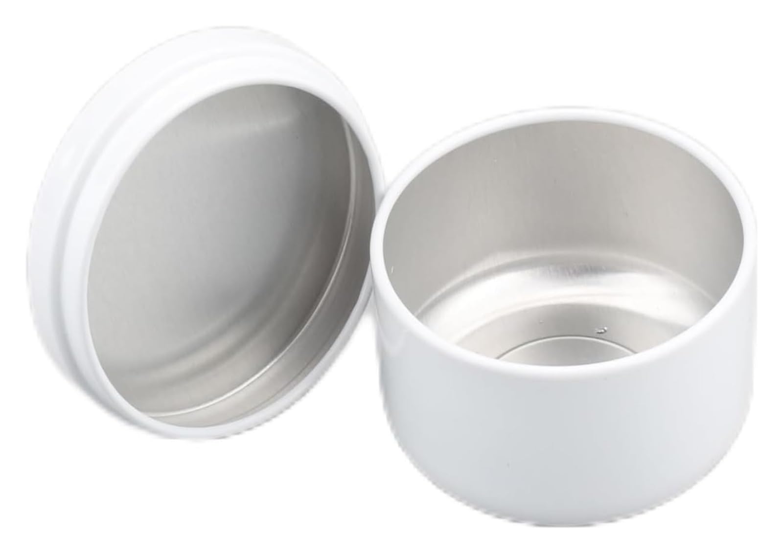 Słoiki na próbki, słoiki kosmetyczne 50 ml aluminiowe słoiki na próbki kosmetyków, opakowanie 20 sztuk, wielokolorowe, z 5 szpatułkami i 20 etykietami(White)