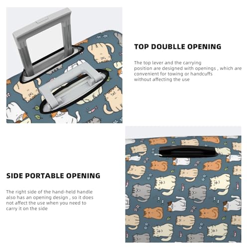 Cute Cartoon Cat Luggage Cover Washable Elasticated Luggage Covers for Suitcase TSA Approved Stylish Scratch Resistant Luggage Case Protector4
