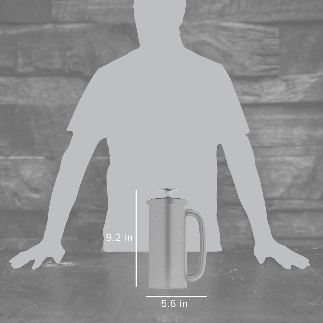 ESPRO P7 Brushed Stainless Steel French Press 304 – Patented Double Walled Micro-Filter Insulated French Press Coffee Maker, Grit-Free Brew - Heat Resistant BPA Free (18oz) - Image 2