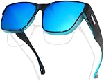 Meeloog Polarized Sunglasses Over Glasses for Men Women, Classic Rectangle Fitover Shades UV400 for Driving Fishing MST0091