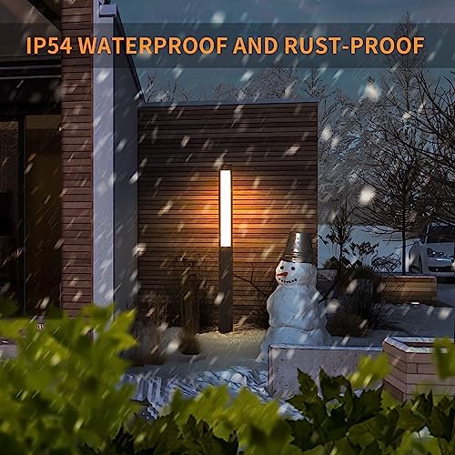 Image of Landscape Path Light, 71 inch Modern Outdoor LED Luxury Bollard Lighting with IP54 Waterproof for Lawn Courtyard Driveway Pathway Decoration
