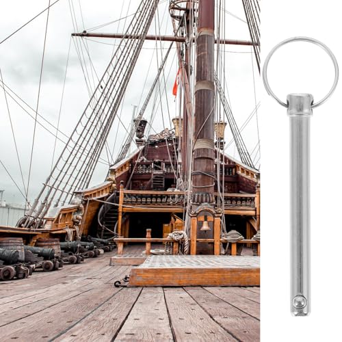 Pasador de enganche marino 8x80 mm y herrajes de acero con anilla para fijación de toldos 7