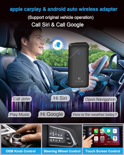 CHOVE 2-in-1 Wireless CarPlay & Android Auto Adapter, Upgrade Wired to Wireless, Compatible with iOS 10& Android - image 4