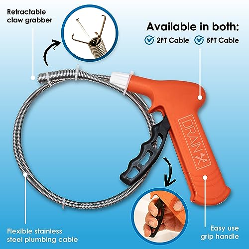 Pistol Grip Grabber Claw, Drain Clog Pickup Snake