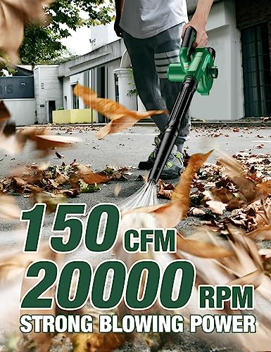 Image of K I M O. Leaf Blower Cordless with Battery and Charger Extension Tube, 200 CFM 170 MPH Lightweight Cordless Leaf Blower, Battery Operated Leaf Blowers for Lawn Care, Yard|Patio|House