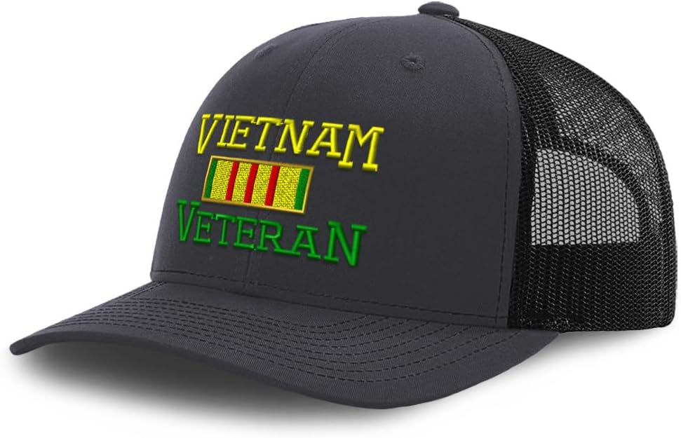 Mesh Cap Hat Embroidered Vietnam Veteran B Embroidery Trucker Hats for Men & Women Cotton