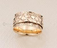 Vista 4 de Spinner Ring Women, 925 Silver Ring, Handmade Ring Silver, Unique Spinner Ring, Worry Spinner Rings, Wide Band Ring, Fidget Spinner Ring, Spinner