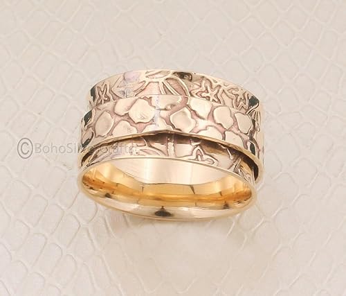 Miniatura 4 de Spinner Ring Women, 925 Silver Ring, Handmade Ring Silver, Unique Spinner Ring, Worry Spinner Rings, Wide Band Ring, Fidget Spinner Ring, Spinner