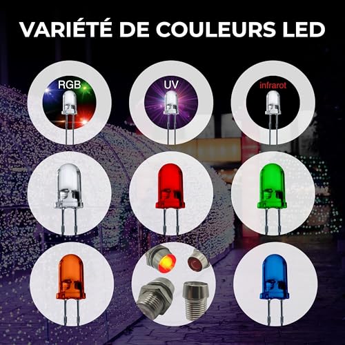Lumetheus Lot de 25 douilles LED 3 mm en métal argenté - Support/socle pour diodes électroluminescentes Douille de lampe avec anneaux de montage – vue 7