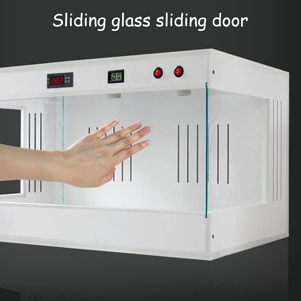 Acquario Rettili Terrari Vivaio Scatola con Porta Scorrevole Trasparente Buona Ventilazione Cuccia per Animali Domestici (Bianco 100 * 50 * 50 cm)