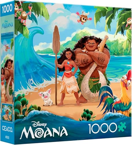 Ceaco - Disney - Thomas Kinkade - Moana and Maui - 1000 Piece Jigsaw Puzzle for Adults - Challenging Puzzle Perfect for Game Nights - Finished Size is 26.5 x 19