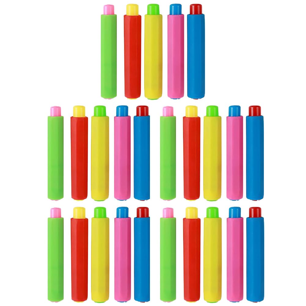 Zerodeko Lot de 25 Porte-craies Réglables en Plastique Pp Colorés, Clip de Protection pour Craies, Accessoires Scolaires Pratiques pour École, Bureau et Maison, Gardien de Plusieurs styles