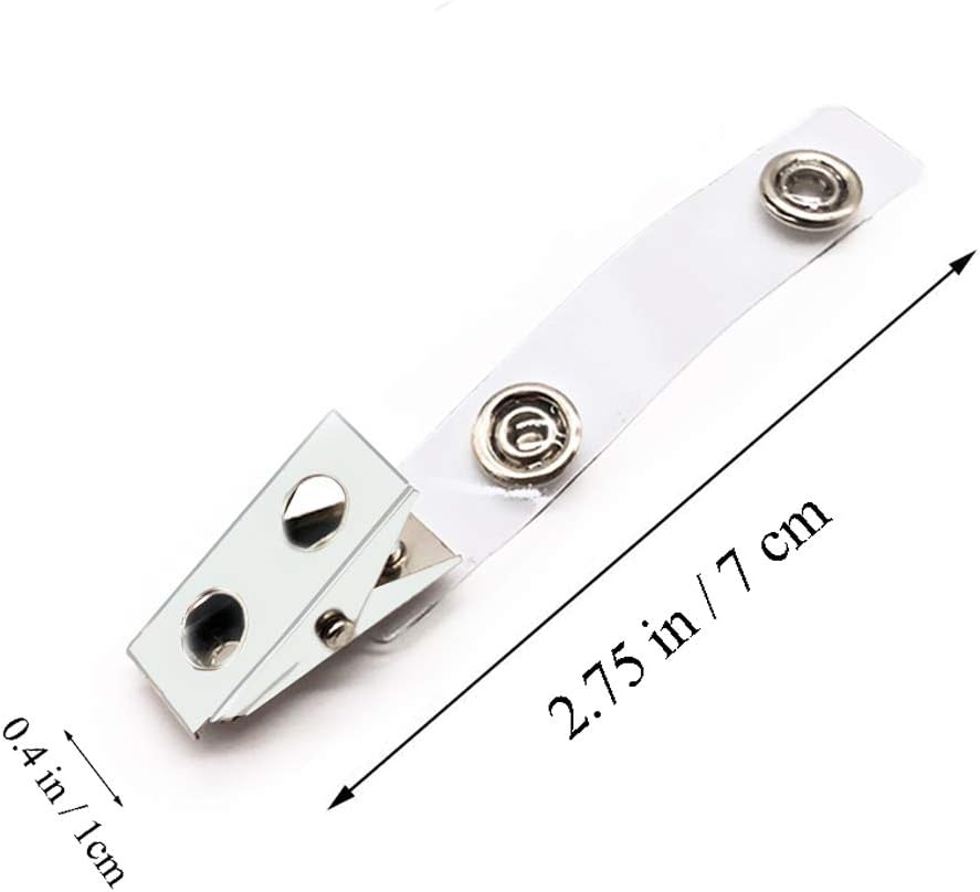 50 Pcs Badge Holders - Clear Plastic Horizontal Name Tag Holders with Metal Clips - Image 4