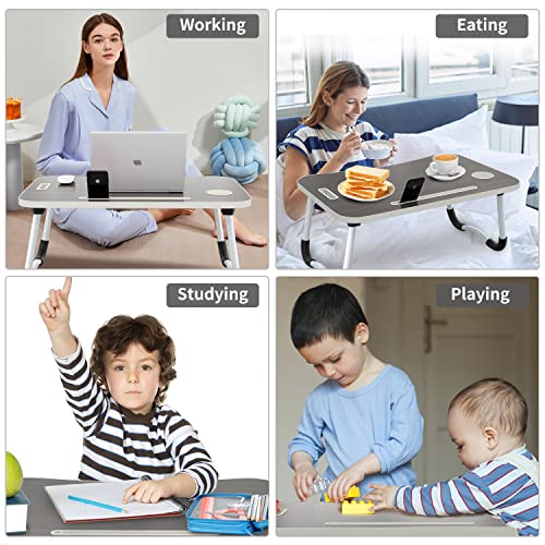 BUYIFY-Folding-Lap-Desk-236-Inch-Portable-Wood-Black-Laptop-Bed-Desk-Lap-Desk-with-Cup-Holder-for-Working-Reading-Writing-Eating-Watching-Movies-for-Bed-Sofa-Couch-Floor