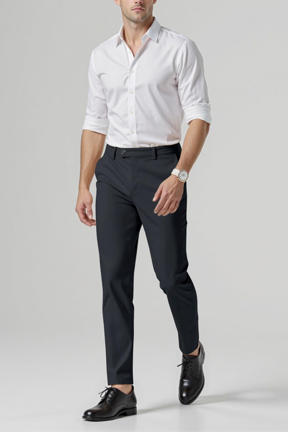 GINGTTO Chino Hose Herren Slim Stretch Anzughose Männer Stoffhose