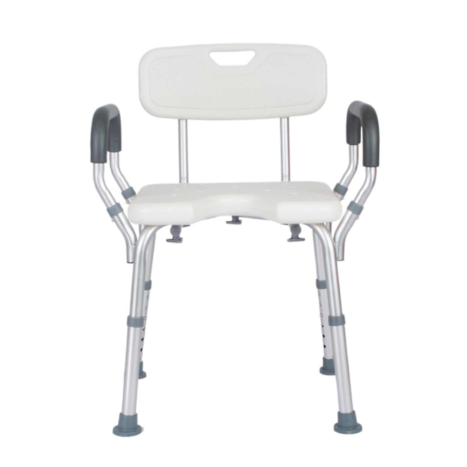 Silla Baño Ancianos Ducha,Silla Ducha con Agujero,Silla Baño Ancianos Ducha Montaje sin Herramientas,Regulable En Altura38-51cm,Blanco