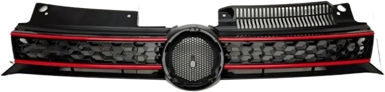Front Bumper Grill Front Radiator Grille For VW For Golf 6 MK6 2009 2010 2011 2012 2013 Upgrade Inlet Bumper Grill Tuning Honeycomb Front grille(RED)