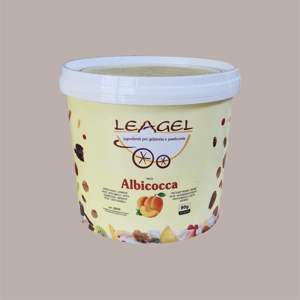 Leagel Pasta Concentrata Albicocca per Gelato, 3,5 Kg | Basso Dosaggio