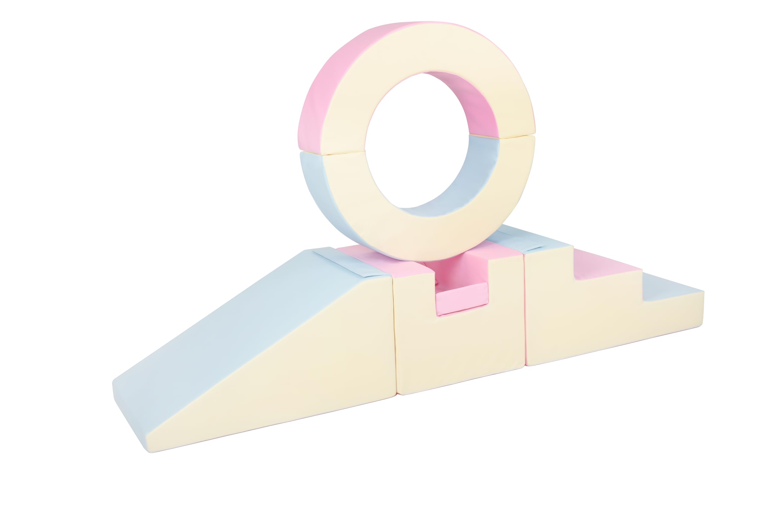 Soft Play Steps Slide Hoop Set - Colour Options - Soft Play Equipment (Pastel Mix)