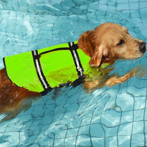 Doglay Dog Life Jacket with Rescue Handle, Dog Life Vest for Swimming Boating, Adjustable Reflective Puppy Swim Vest with Superior Buoyancy for Small Medium Large Dogs by Doglay - Used condition - Image 5