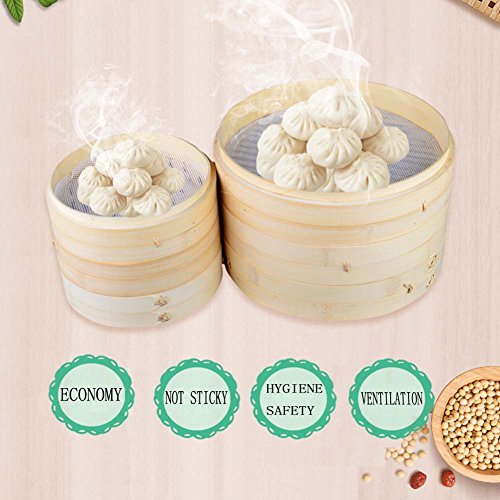 Lucky Gourd Reusable Non-Stick Silicone Steamer Pad Mesh Round Dumplings Mat,Pack Of 4 (7 Inch/18 Cm) #TOP1