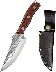 Faca Sobrevivência Tática Militar Pesca Afiada Forjada À Mão Churrasco Desossa