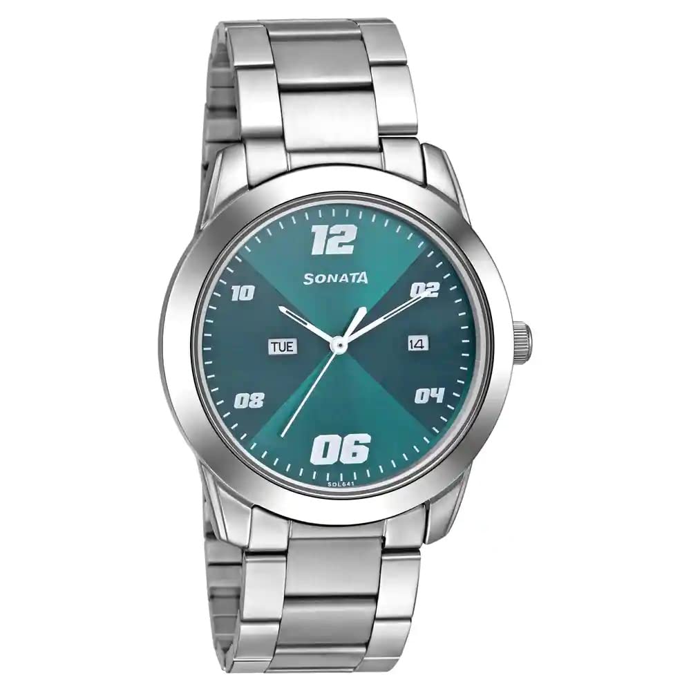 Sonata RPM Quartz Analog with Day and Date Green Dial Stainless Steel Strap Watch for Men-NS7924SM12 (B0BS3N2RMJ) Amazon Price History, Amazon Price Tracker